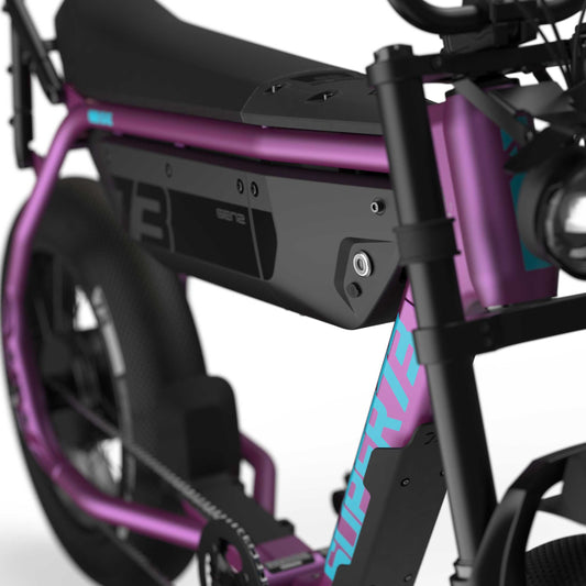 Super73 B1G SE eBike in Cullenberry color, side view, against a plain background
