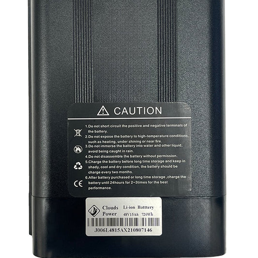 48V 15AH eBike Battery - Silver Fish/Seat Tube Style Battery - 3 Pin XLR for Coastal Cruiser - Parts - 210000001325 eBike Super Shop