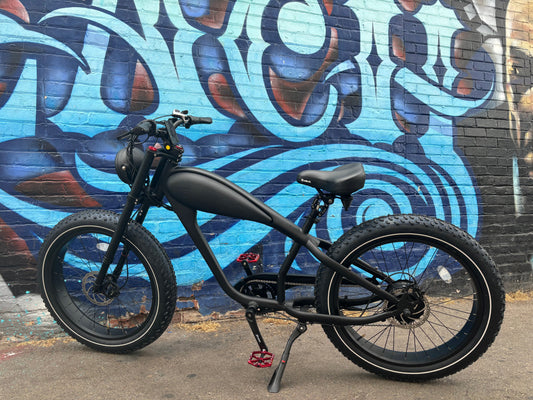 Custom Double Racer 750 w Electric Vintage eBike 26x4 Fat tire electric bike - Vintage eBike - EBIKE|1530 eBike Super Shop