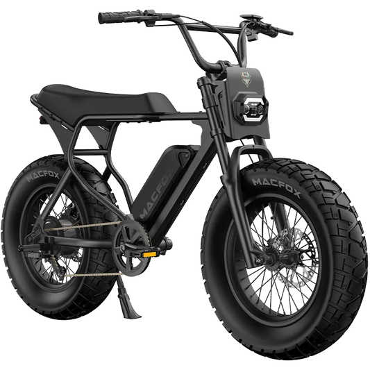 Macfox X7 electric moto-style eBike in Black, X7L trim, single battery