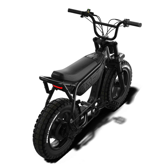 Super73 MZFT SE electric bike in blackout color, side view, against a plain background