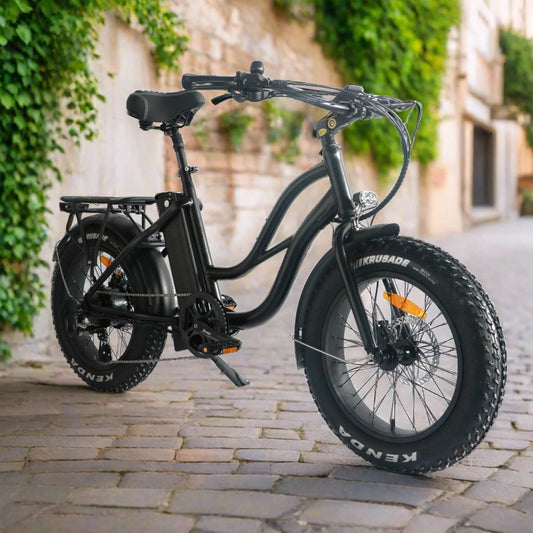 Coastal Cruiser 52v 20 Thru 750W Step Thru Ebike 20x4 Fat Tire Mini Electric Beach Cruiser - Mini eBike - COAST|MINI|BLACK|0023 eBike Super Shop