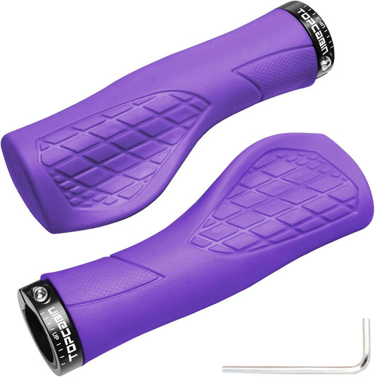 Purple eBike handlebar grips, Style 1, displayed on a white background