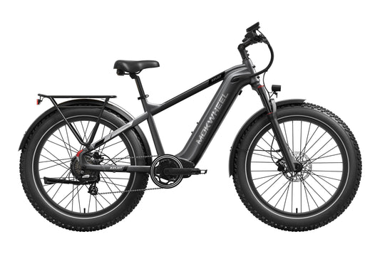 Gray Mokwheel Basalt 2.0 Step Over eBike, side view, against a plain background