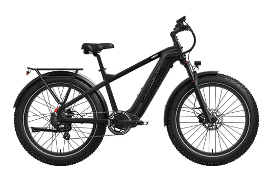 Mokwheel Basalt 2.0 Step Over eBike in Phantom Black, side view, product image