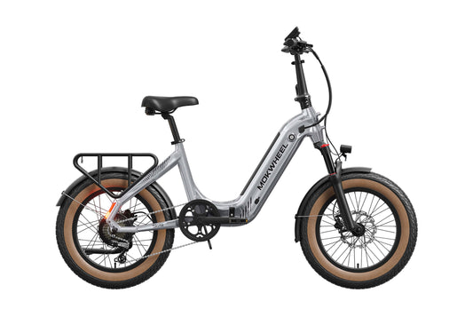 Mokwheel Slate eBike in Platinum color, side view, displayed on a white background