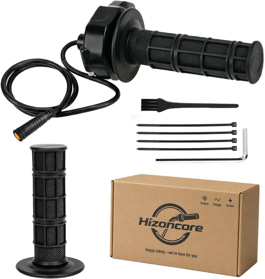 Black full waffle Super73 e-bike full twist throttle part shown against a plain background