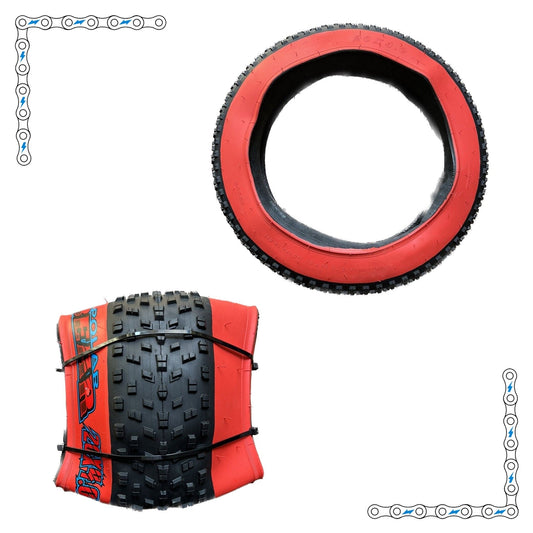 eBike Tires 20" x 4" Red Wall Knobby for Fat Tire Electric Bike - Parts - EBIKE|TIRES|0495 eBike Super Shop