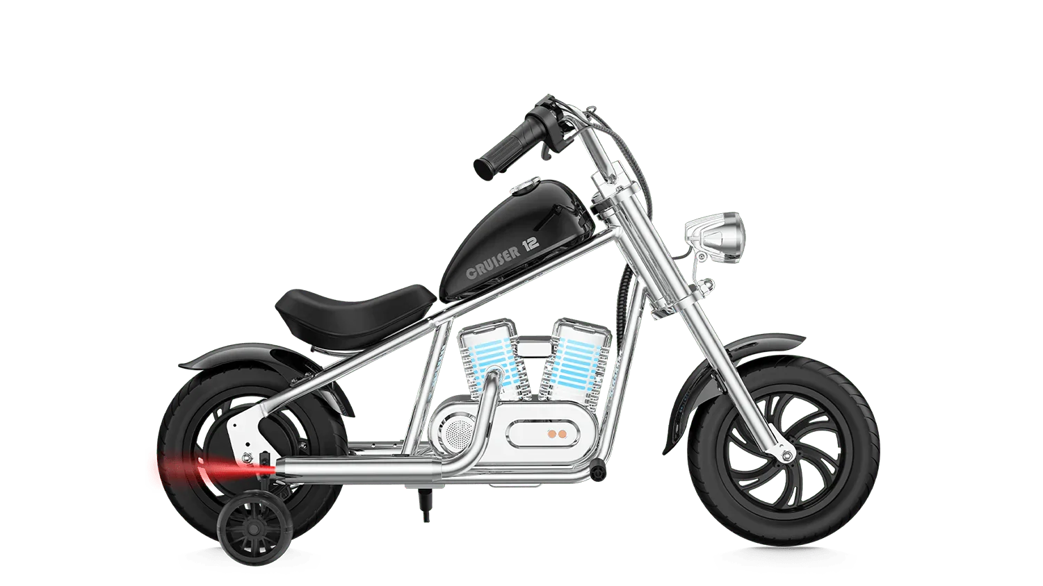 HYPER GOGO Cruiser 12 Plus (W APP) Kids Electric Mini Motorcycle eBike - 21.9v 160 w - Youth eMotorcycle - HYPER|BLACKNOTR|2268 eBike Super Shop