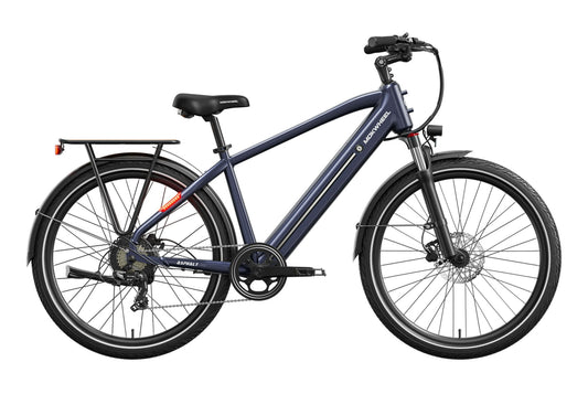 MOKWHEEL Asphalt 2.0 eBike in Denim Blue, side view, showcasing frame design and features