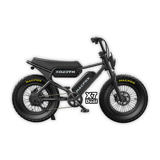 MACFOX X7 (DUAL BATTERY) - Step Over eBike - Macfox - X7dual - eBike - Black - Box eBike Super Shop