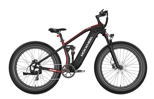 MOKWHEEL Obsidian 1000 w Step Over Ebike 26x4 Fat Tire Fat Tire Electric Beach Cruiser eBike - Fat Tire eBike - MOKWH|FATT|RED|0122 eBike Super Shop