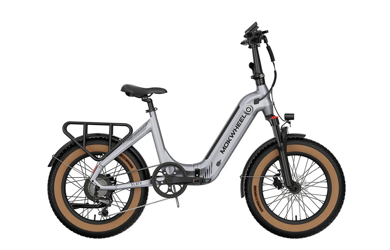 MOKWHEEL Slate 500 w Step Thru Ebike 20x3 Road Electric Folding eBike - Folding Ebike - eBike Super Shop