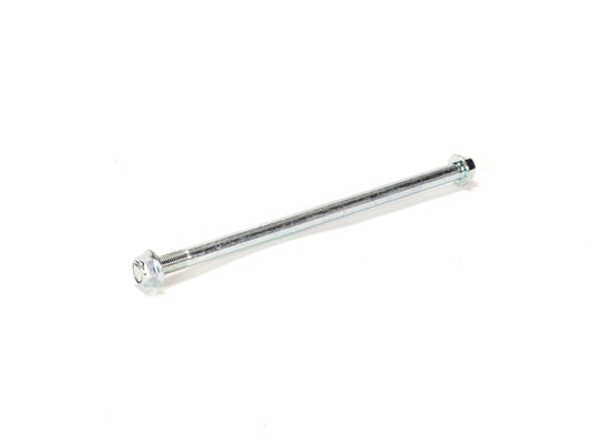 Front view of a Stomp Ebox Dragster front axle, showing the metal axle component with mounting points and a clean, industrial finish.