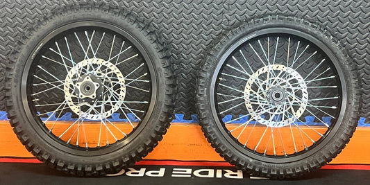 Throne eMoto Wheel Set Shinko 244 Dual Sport 17"/17" Front & Rear Wheel & Tire Set for Moto Bikes *Does not include rotor or sprocket* - Throne Wheel & Tire Set - Throne | Shinko | 17 inch | Front Wheel & Tire Set eBike Super Shop