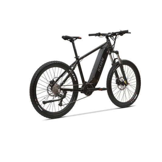 Black Kasen K2.0 500W eBike in a box, product image showing 15AH and 20AH battery options.