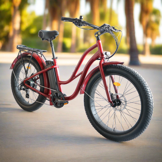 Fat Tire Step Thru 26x4 - 52v Beach Cruiser Electric Bike