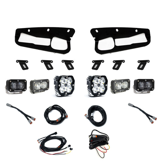 Squadron 2.0 Sport/S2 Sport/S2 Sae Sportman Fog Pocket Light Kit Ford 2021-27 Bronco 2022-24 Bronco Raptor w/ Steel Bumper Clear Baja Designs