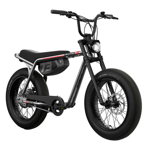 Super73 Z Miami electric bike in metallic aluminum color, side view, on a white background