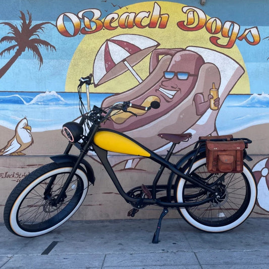 Custom Cheetah Plus Wasp Edition Electric Fat Tire eBike – 750W Black & Yellow Retro Cruiser