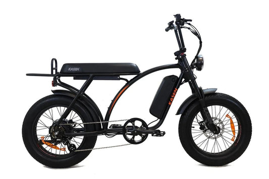 eBike Kasen Kabbit Classic in sand color packaged inside a black box