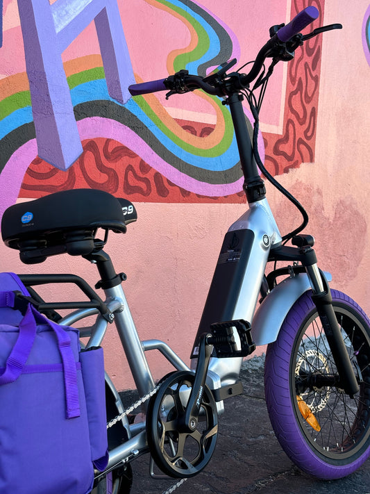 Custom Purple Rain 750 w Electric Folding eBike 20x3 Fat tire electric bike - eBike Super Shop