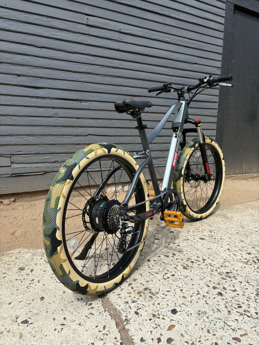 Custom Military Camo 750 w Electric Urban eBike  26x2.1 Urban tire electric bike - eBike Super Shop