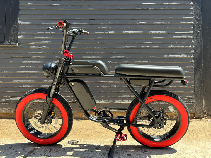 Custom Red Ripper 750 w Electric e-Moto Style eBikeMoto 20x4 Fat tire electric bike - eBike Super Shop