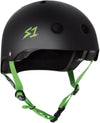 S1 Lifer helmet - Black Matte W/ Bright Green Straps