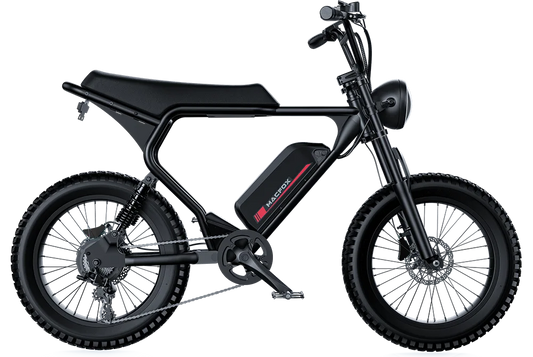 MACFOX X2 Electric Fat Tire Mountain eBike-Step Over 750 w Electric e-Moto Style eBike