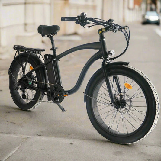 Big Bear eBikes COASTAL CRUISER 52V 24 Over 750 w Ready to Ride Step Over Ebike 24x3 Fat Tire Electric Beach Cruiser eBike