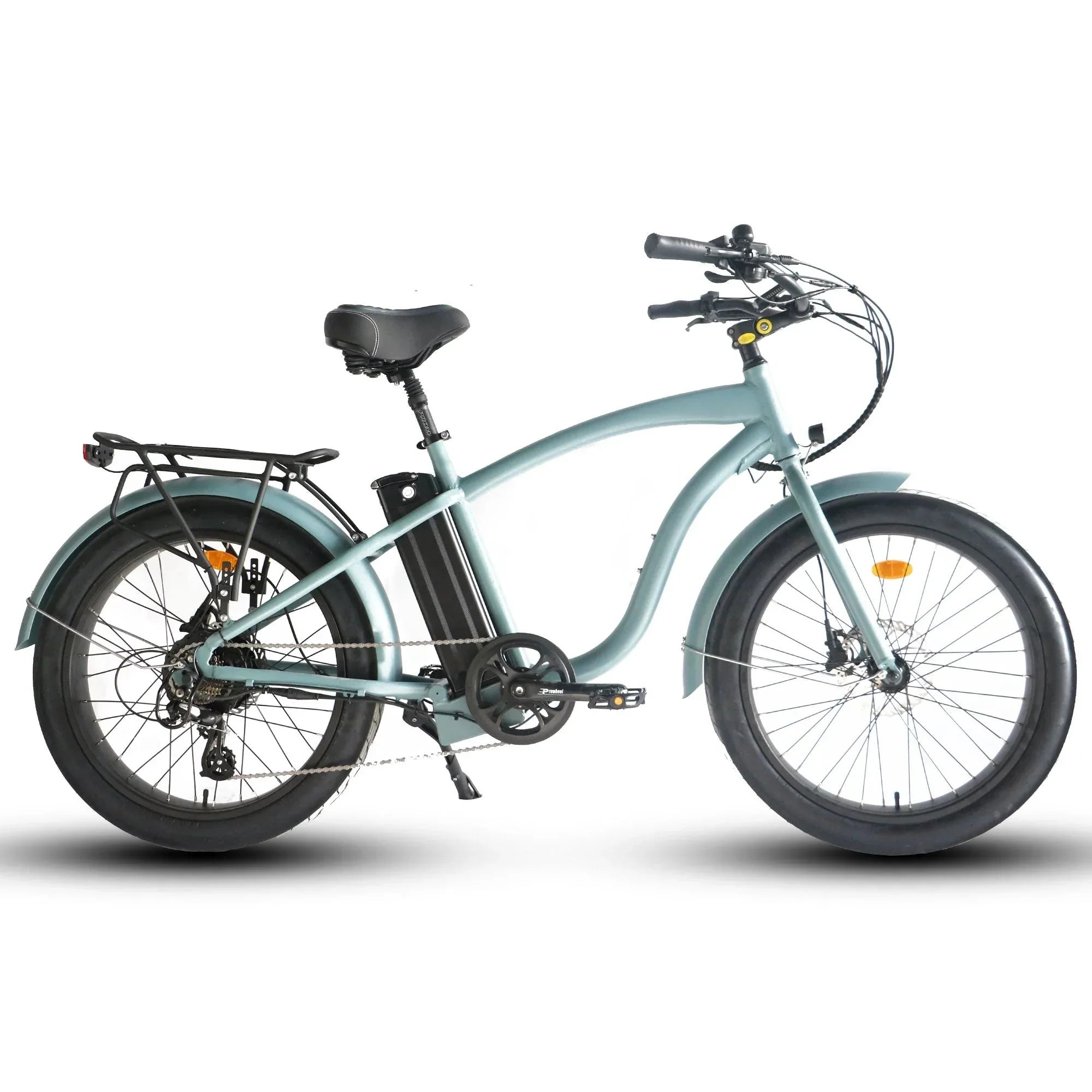 Big Bear eBikes COASTAL CRUISER 52V 24 Over 750 w Ready to Ride Step Over Ebike 24x3 Fat Tire Electric Beach Cruiser eBike