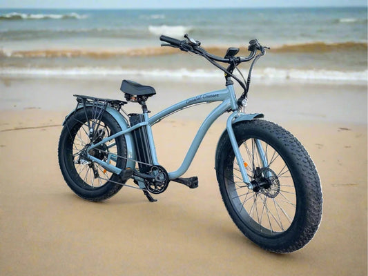 Big Bear eBikes COASTAL CRUISER 52V  26 Over 750 w Ready to Ride Step Over Ebike 26x4 Fat Tire Electric Beach Cruiser eBike