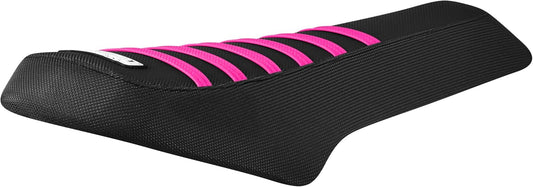 Black and pink ribbed seat cover accessory for car seats