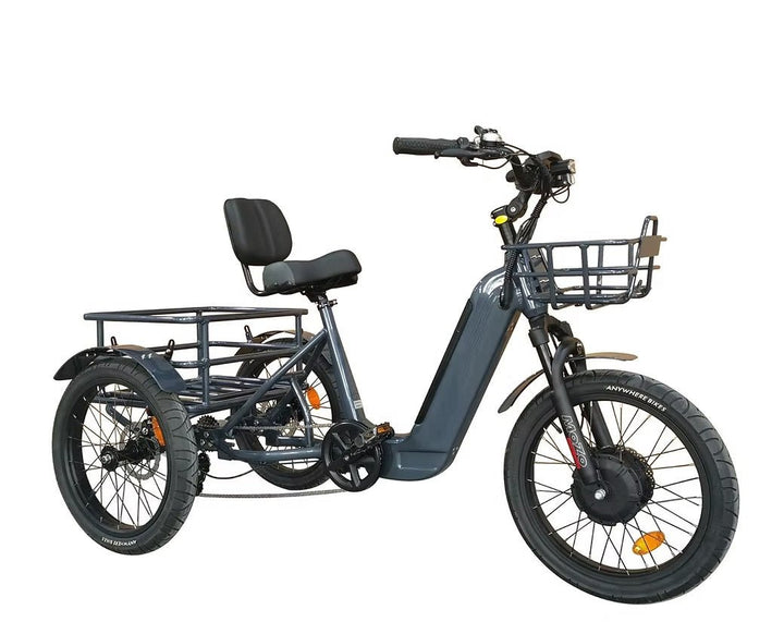 BREEZY Electric Trike 3 Wheel eBike 20" X 4" GTX - 48v 500 w Fat Tire Electric Tricycle - Trike eBike - BREEZ|BLUE|2870 eBike Super Shop
