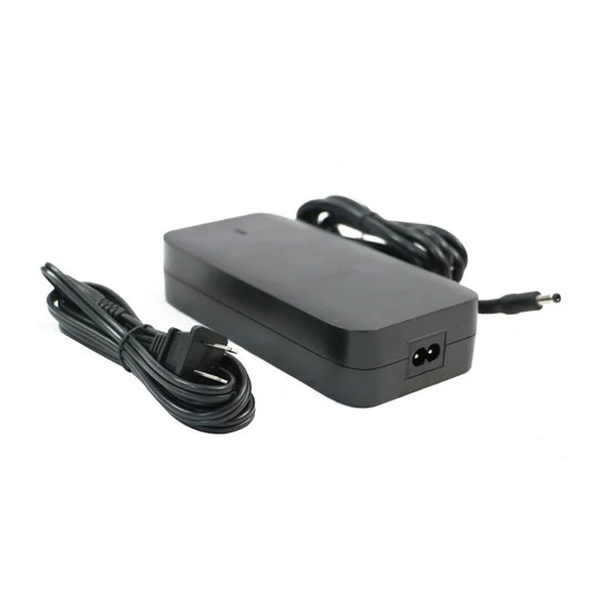 Eunorau 48V 3A fast charger with black rectangular body, cooling vents, power cord, and indicator lights shown on a white background.