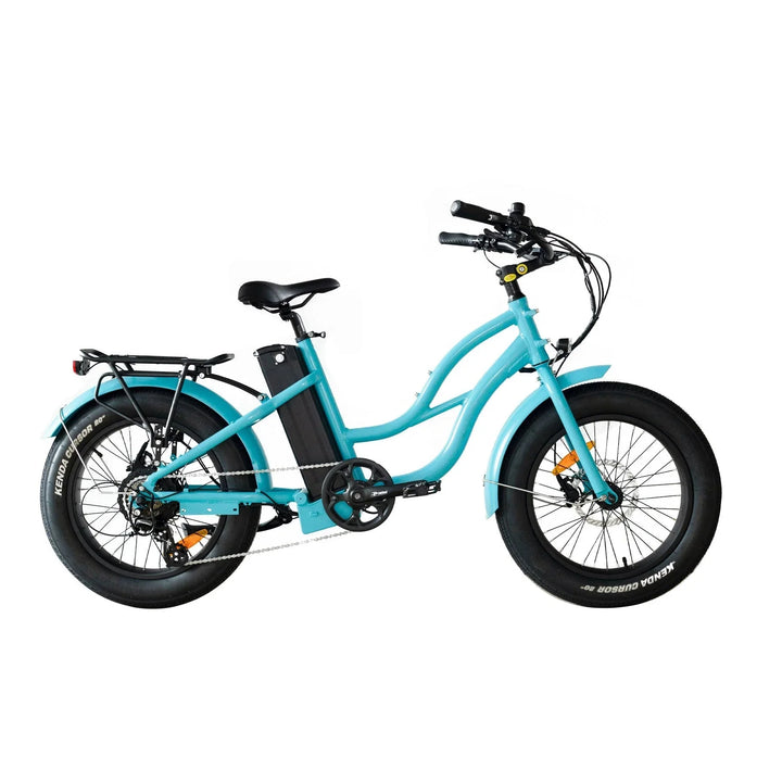 Coastal Cruiser 52v 20 Thru 750W Step Thru Ebike 20x4 Fat Tire Mini Electric Beach Cruiser - Mini eBike - COAST|MINI|TEAL|0027 eBike Super Shop