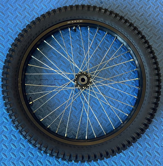 eMoto Shinko 241 Dual Sport 19" front wheel and tire set for eMoto bikes, made for Talaria, Surron, eRide Pro V1 & V2 ** NOT FOR eRide Pro V3 **, available at eBike Super Shop, designed for optimal traction, durability, and performance on both off-road trails and on-road surfaces.