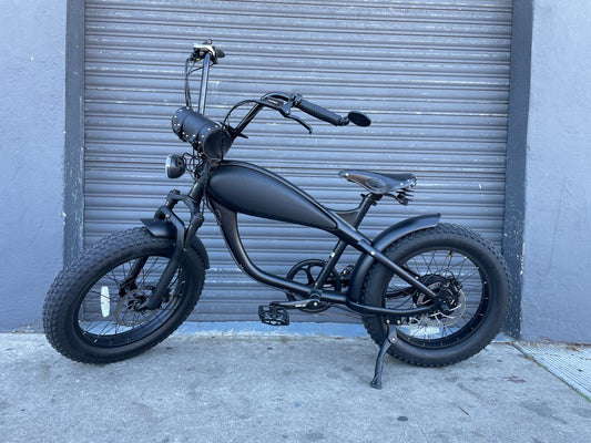 eBike Black Leather Rounded Studded Bar Bag for ebike