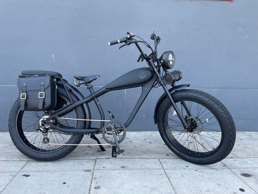 Custom Cheetah Plus Black Out Edition Electric Fat Tire eBike – 750W Café Racer Style