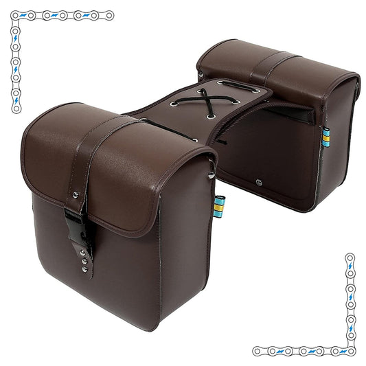 eBike Dark Brown Single Buckle Leather Saddle Bags for ebike - Accessories - EBIKE|ACCES|0421 eBike Super Shop
