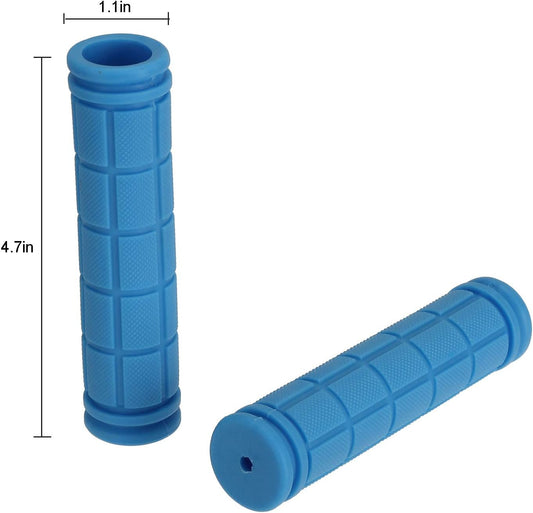 Light blue eBike grips with textured surface, displayed on a white background.