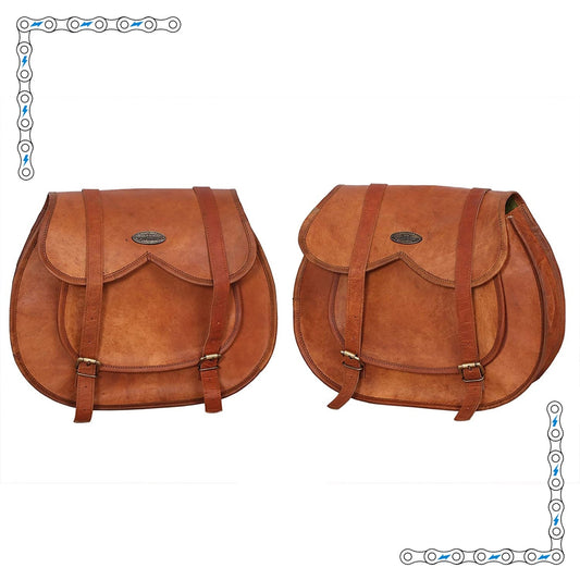 eBike Honey Leather Rounded Saddle Bags for ebike - Accessories - EBIKE|ACCES|0429 eBike Super Shop