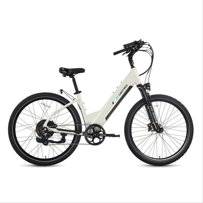 Lectric XPress 2 eBike in Stratus White, side view, against a plain background