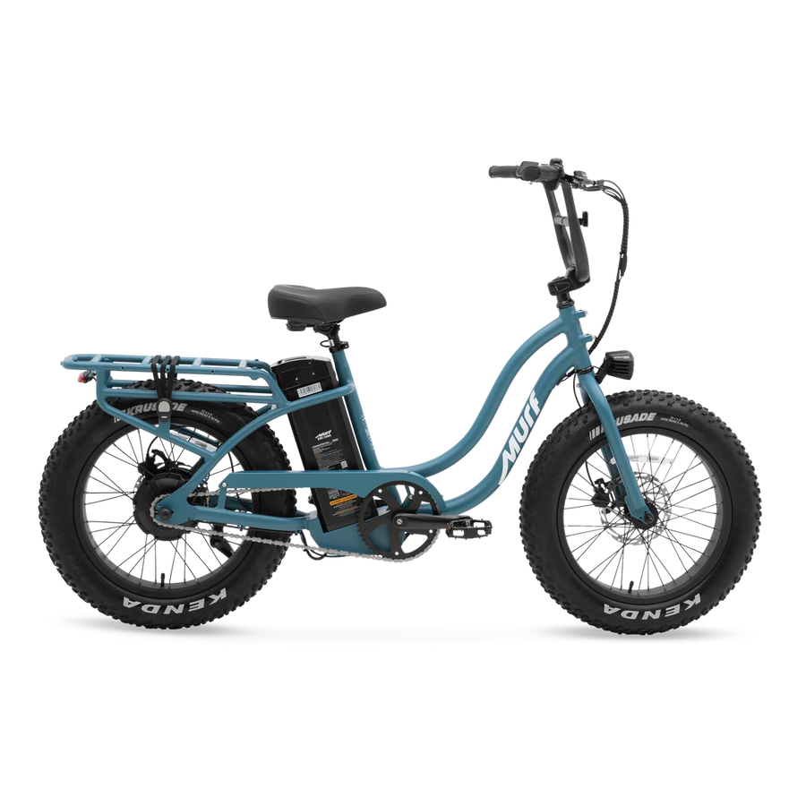 Electric bike Murf Higgs ST in denim color, side view, against a plain background
