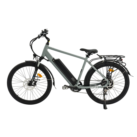 Gray eBike Revi Oasis.2 electric bicycle side view on white background