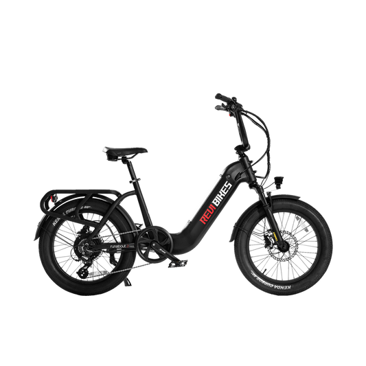Matte black eBike Revi Runabout.2 side view against a white background