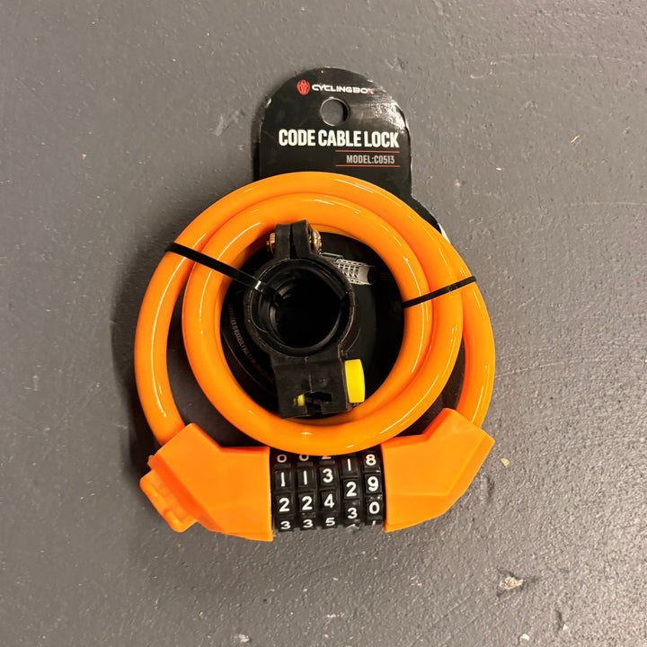 Lock - Combo Cable Lock - Orange - EZE Ryders Electric Bike Shop