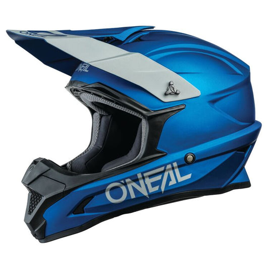 Blue O'Neal 1 SRS eMOTO helmet, size 2X Large, front and side view