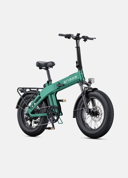 ENGWE EP-2 3.0 electric bike in forest green color, side view, displayed outdoors with a forest background